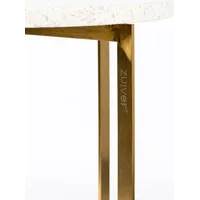 Zuiver Luigi Ronde Bijzettafel - Ø40x45 Cm - Wit Terrazzo - Goudkleurig Onderstel