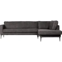 vtwonen Crew Hoekbank Rechts Suede Donker grijs 