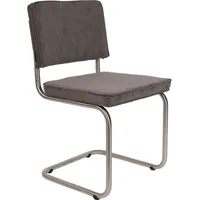 Zuiver Ridge Rib Brushed Eetkamerstoel Grijs - Set van 2