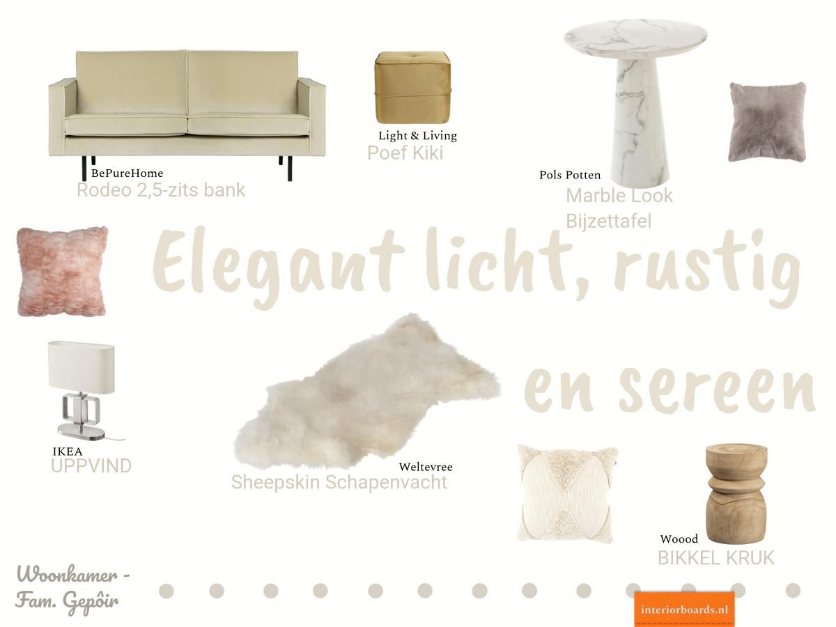 Moodboard: Woonkamer Elegant